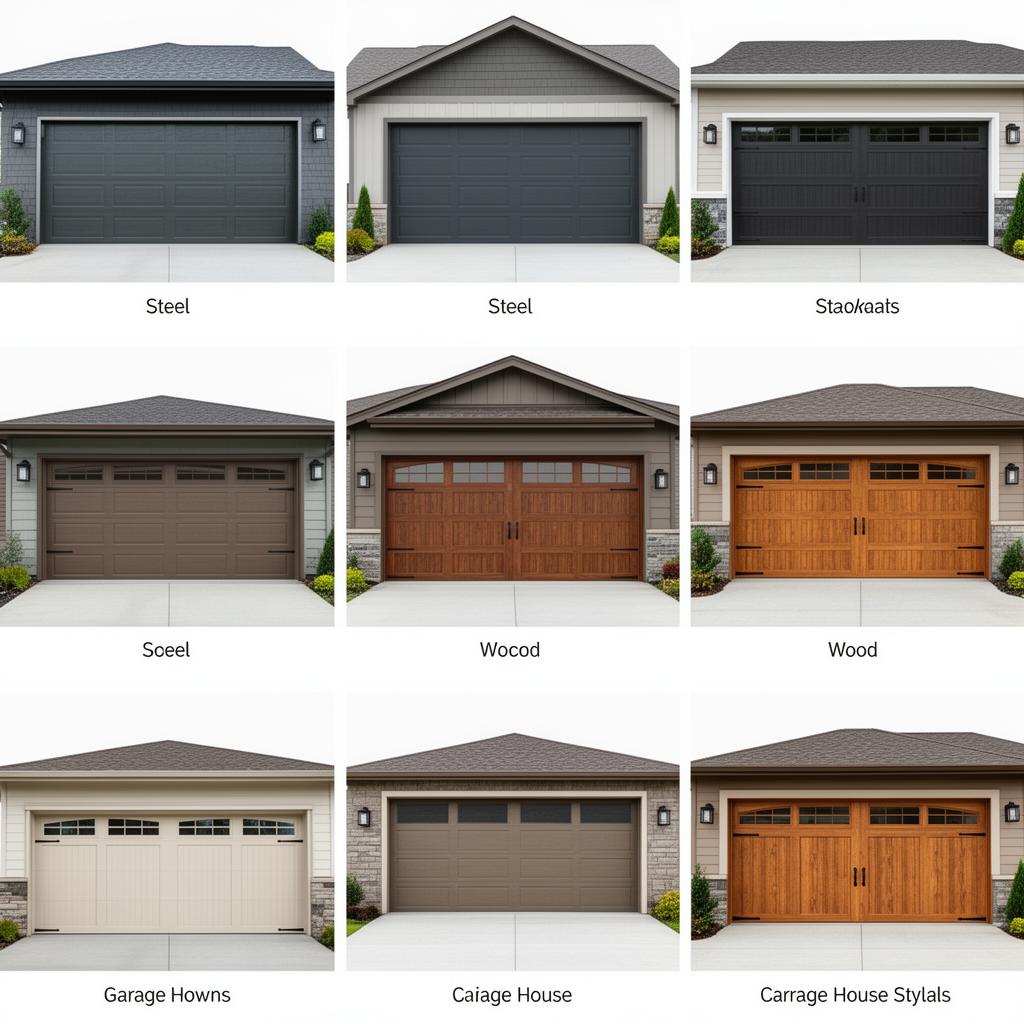 Various garage door styles